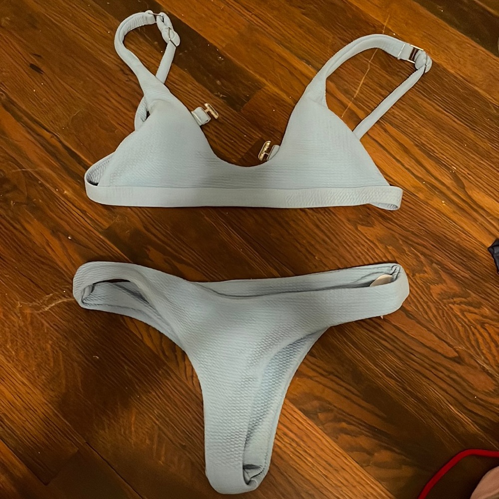 Blue waffle patterned Bikini
